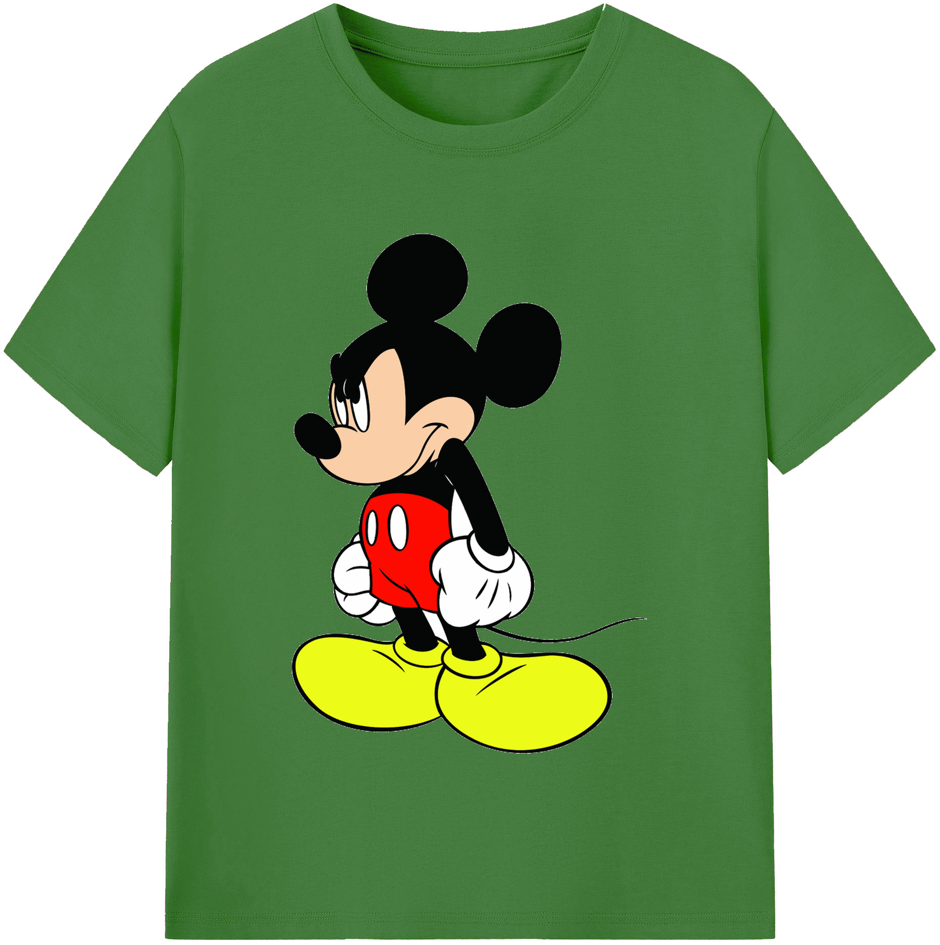 （画像用） ミッキーマウス Mickey Mouse レディースカジュアルプリントTシャツ（綿100％）